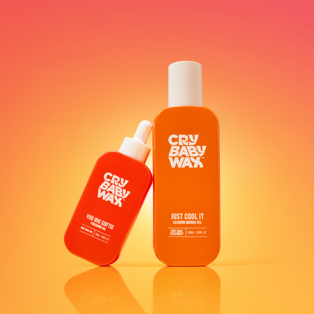 Crybaby Wax post-wax care serums for soothing skin after at-home Brazilian waxing