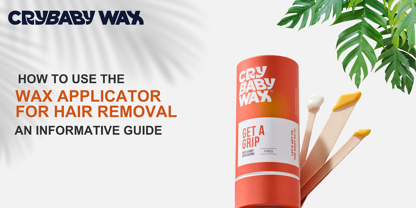 Crybaby Wax wood applicator sticks used for at-home hard wax hair removal, blog tutorial image