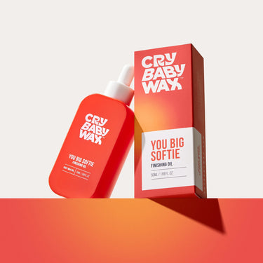 You Big Softie post-wax finishing oil with jojoba and grapeseed base, fragrance-free formula for clearing wax residue
