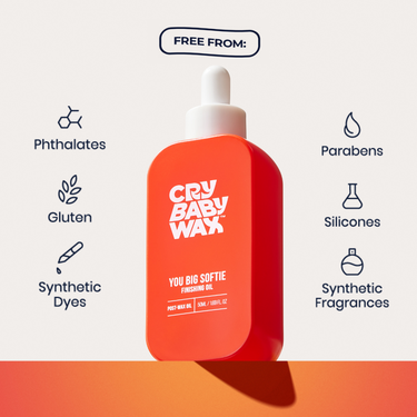 You Big Softie finishing oil, free from phthalates, gluten, parabens, silicones, and synthetic fragrances