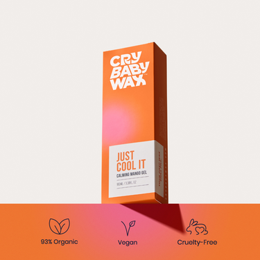 Just Cool It calming mango gel post-wax treatment by Crybaby Wax, vegan and cruelty-free