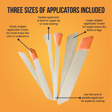 Get a Grip wax applicators in three sizes for chin, lip, bikini, and brow waxing