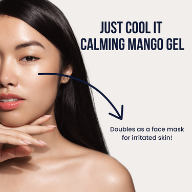 Just Cool It calming mango gel doubles as a soothing face mask for irritated, sensitive skin