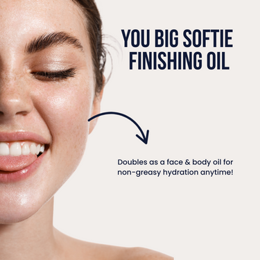 You Big Softie finishing oil doubles as a non-greasy face and body oil for everyday hydration