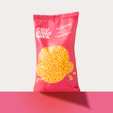 Full On Meltdown 1000g vegan hard wax bag for at-home PCOS facial hair removal and coarse body hair waxing