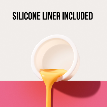 Removable silicone liner with molten hard wax, included with the Mini Meltdown Machine warmer