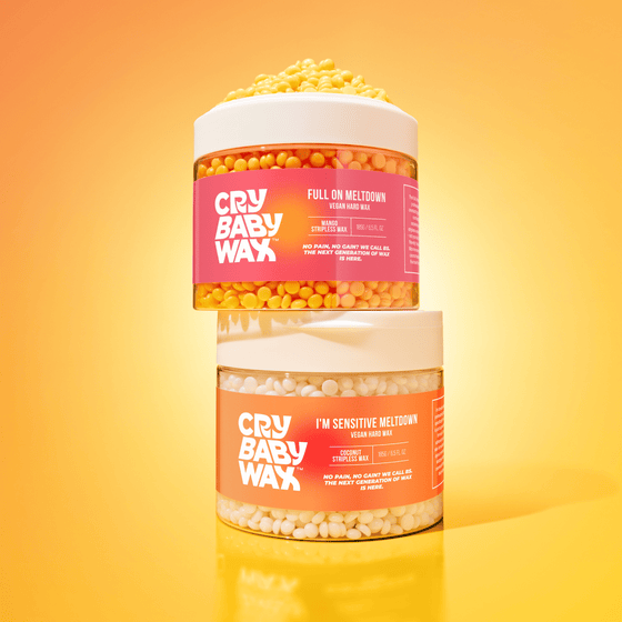 Full On Meltdown and I'm Sensitive Meltdown hard wax jars stacked