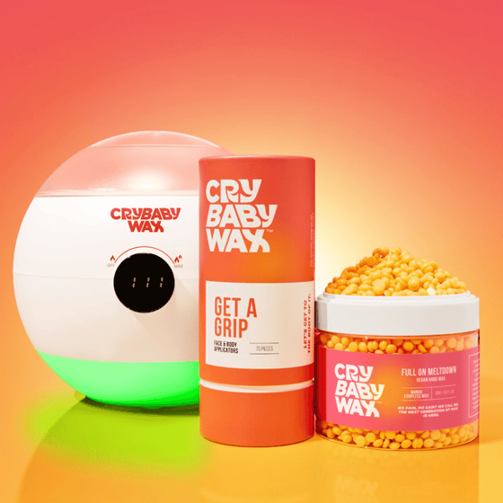 Crybaby Wax Starter Kit: Meltdown Machine warmer, Get A Grip applicators and hard wax beads